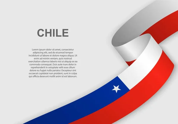 Schwenkt Die Chilenische Fahne Vorlage Für Den Unabhängigkeitstag Vektorillustration — Stockvektor