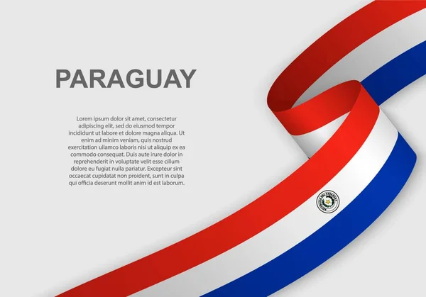 Flagge Paraguays Schwenkend Vorlage Für Den Unabhängigkeitstag Vektorillustration — Stockvektor