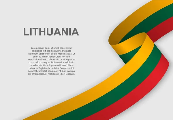 Κουνώντας Σημαία Της Λιθουανίας Πρότυπο Για Την Ημέρα Της Ανεξαρτησίας — Διανυσματικό Αρχείο