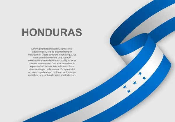 Machać Flaga Hondurasu Szablon Dzień Niepodległości Ilustracja Wektorowa — Wektor stockowy