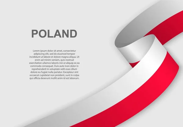 Ondeando Bandera Polonia Plantilla Para Día Independencia Ilustración Vectorial — Archivo Imágenes Vectoriales