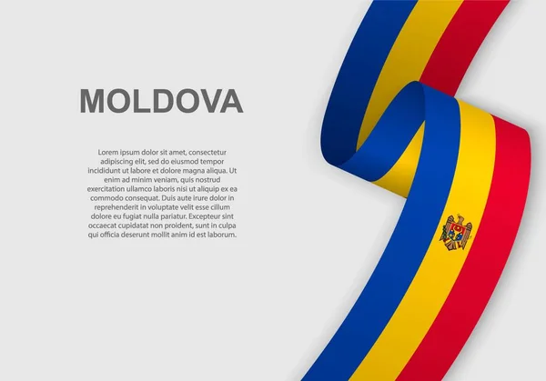 Waving Flag Moldova Template Independence Day Vector Illustration — Stock Vector