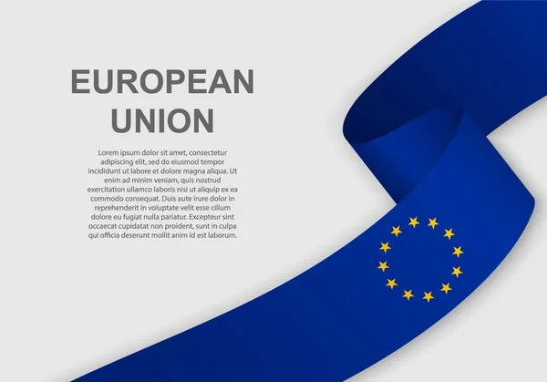 Κουνώντας Σημαία Της Ευρωπαϊκής Ένωσης Πρότυπο Για Την Ημέρα Της — Διανυσματικό Αρχείο