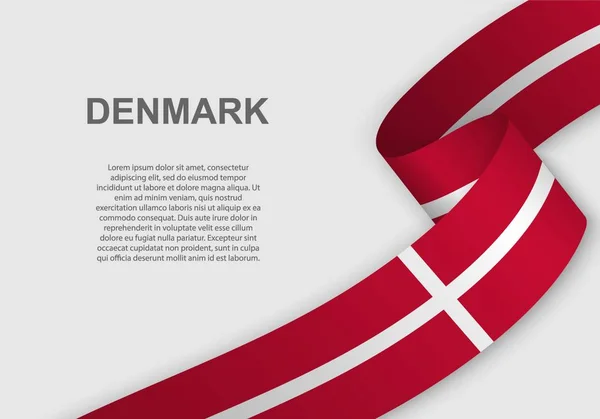 Размахивая Флагом Дании Шаблон Дня Независимости Векторная Иллюстрация — стоковый вектор