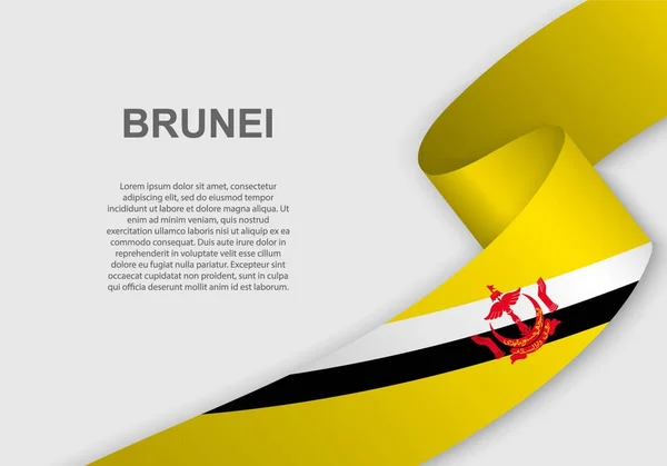 Machać Flaga Brunei Szablon Dzień Niepodległości Ilustracja Wektorowa — Wektor stockowy