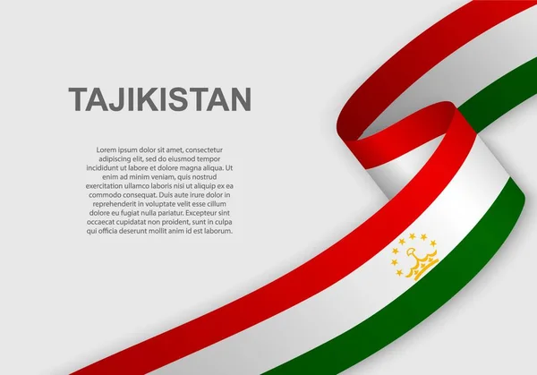 Tacikistan Bayrağı Sallayarak Bağımsızlık Günü Için Şablon Vektör Çizim — Stok Vektör
