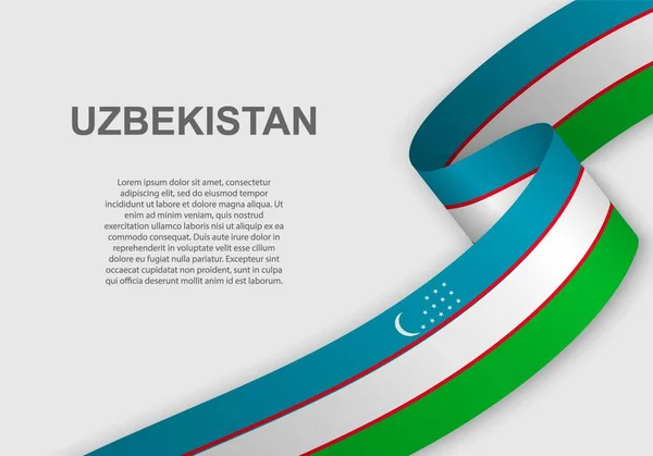 Flagge Usbekistans Schwenkend Vorlage Für Den Unabhängigkeitstag Vektorillustration — Stockvektor