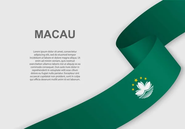 Waving Flag Macau Template Independence Day Vector Illustration — Stock Vector