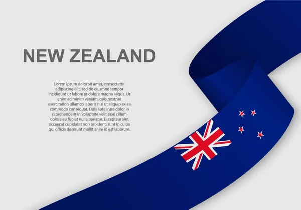 Integetett Zászló Zéland Sablon Függetlenség Napja Vektoros Illusztráció — Stock Vector