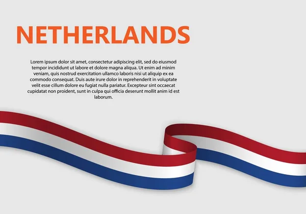 Flagge Der Niederlande Schwenkend Vektorillustration — Stockvektor
