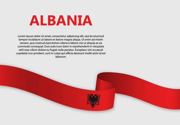 Fahne Von Albanien Schwenkend Vektorillustration — Stockvektor