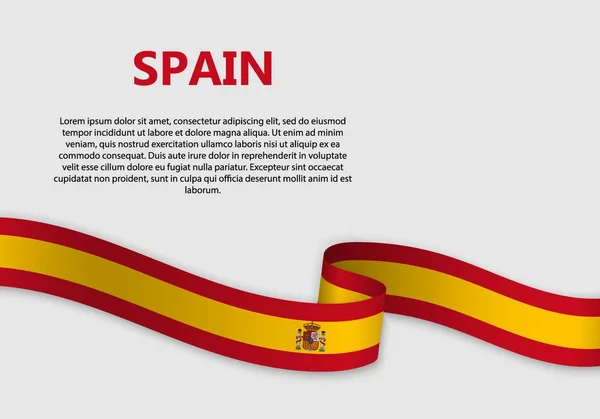 Ilustracja Wektorowa Machać Flaga Hiszpanii — Wektor stockowy
