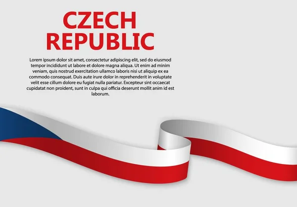 Bandeira Ondulante República Checa Ilustração Vetorial — Vetor de Stock