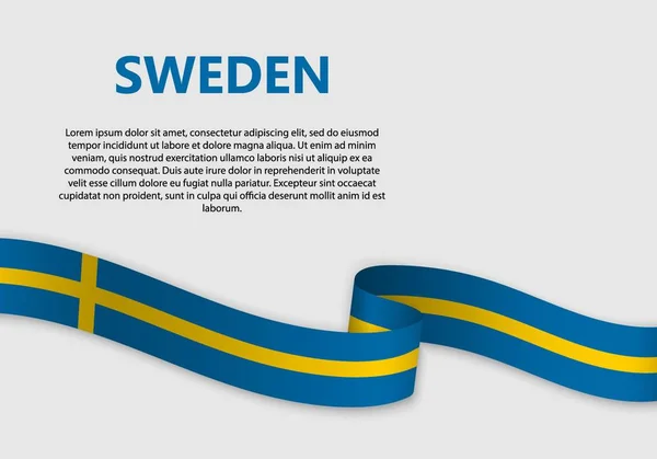 Розмахуючи Прапором Швеції Векторні Ілюстрації — стоковий вектор