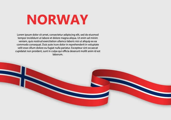 Flagge Norwegens Schwenkend Vektorillustration — Stockvektor