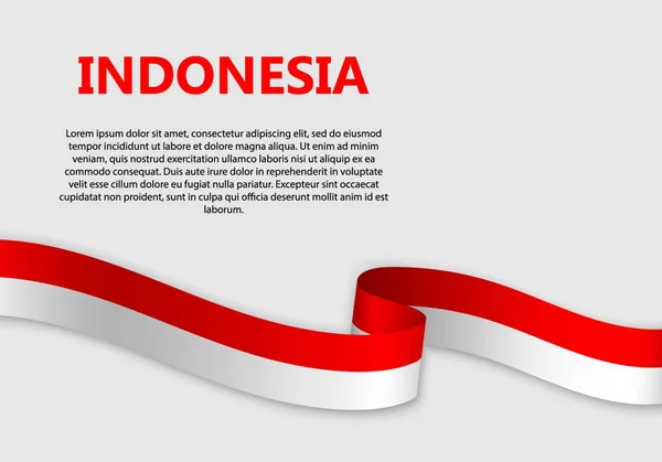 Lambaikan Bendera Indonesia Gambar Vektor - Stok Vektor
