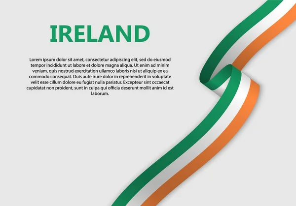 Waving Flag Ireland Vector Illustration — Stock Vector