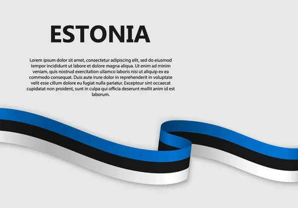 エストニアの旗を振って ベクトル イラスト — ストックベクタ