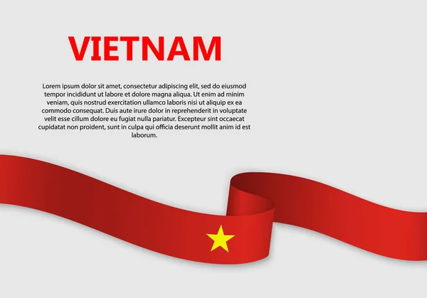 Lambaikan Bendera Vietnam Gambar Vektor - Stok Vektor