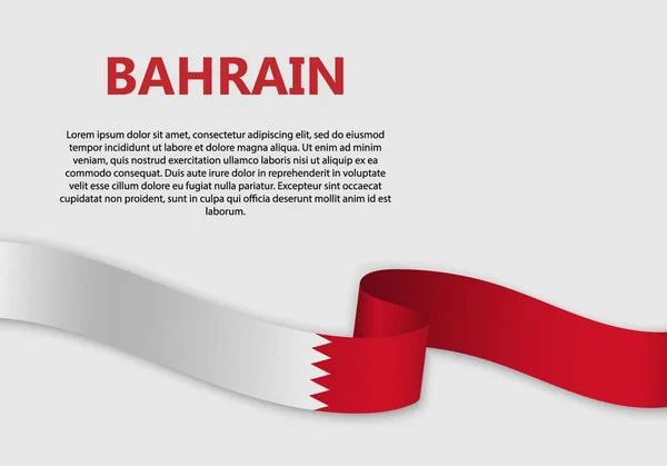 Bandiera Sventolante Del Bahrein Illustrazione Vettoriale — Vettoriale Stock