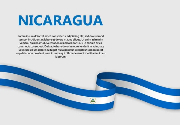 Zwaaien Vlag Van Nicaragua Vector Illustratie — Stockvector