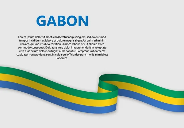 Κουνώντας Σημαία Της Γκαμπόν Διανυσματικά Εικονογράφηση — Διανυσματικό Αρχείο