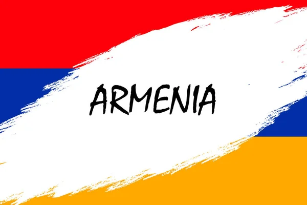 Pinselstrich Hintergrund Mit Grunge Stil Flagge Von Armenien — Stockvektor