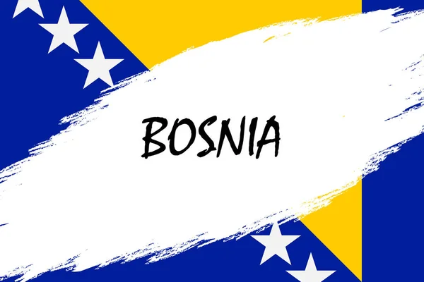 Štětec Pozadí Tahu Grunge Stylem Vlajka Bosny — Stockový vektor