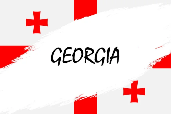 Brush Stroke Background Grunge Styled Flag Georgia — Stock Vector