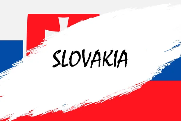 Щітка Обведення Фону Гранж Стилі Прапор Словаччини — стоковий вектор