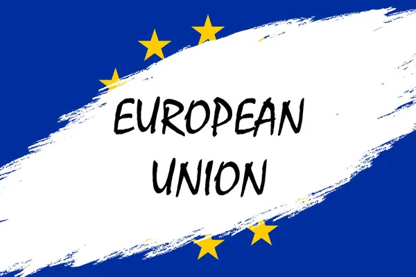 Pincel Fundo Curso Com Grunge Estilo Bandeira União Europeia — Vetor de Stock