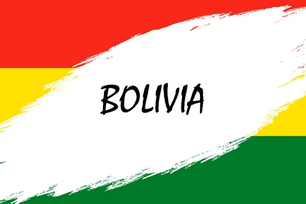 Brush Stroke Background Grunge Styled Flag Bolivia — Stock Vector