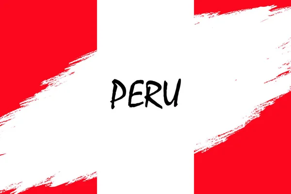 画笔描边背景与秘鲁的垃圾样式旗子 — 图库矢量图片