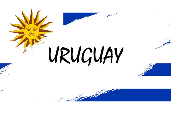 Pinselstrich Hintergrund Mit Grunge Stil Flagge Von Uruguay — Stockvektor