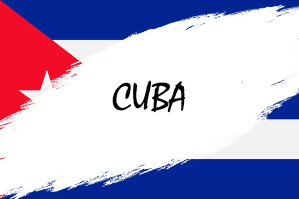 Pincel Fondo Con Bandera Estilo Grunge Cuba — Archivo Imágenes Vectoriales