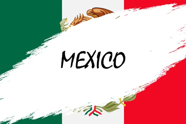 Štětec Pozadí Tahu Grunge Stylem Vlajka Mexika — Stockový vektor