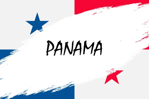 Pincel Fondo Con Bandera Panamá Estilo Grunge — Vector de stock