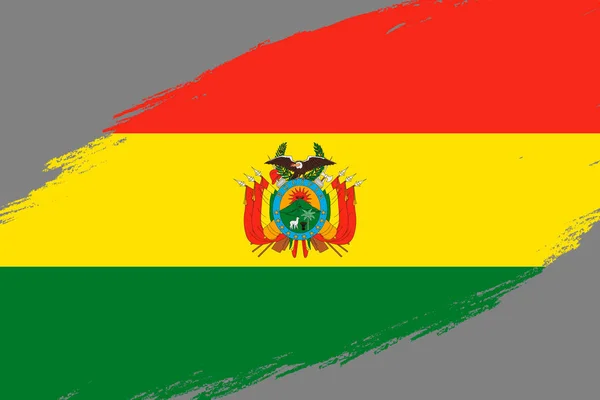 Pincel Fondo Con Bandera Estilo Grunge Bolivia — Vector de stock
