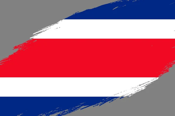 Brush Stroke Background Grunge Styled Flag Costa Rica — Stock Vector