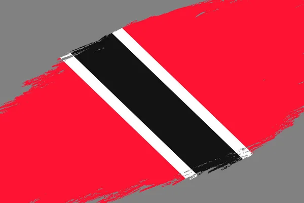 Pincel Fundo Curso Com Grunge Estilo Bandeira Triniad Tobago — Vetor de Stock