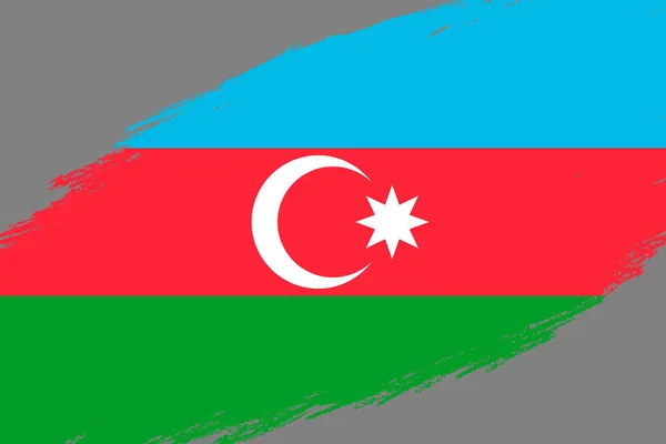 Pinselstrich Hintergrund Mit Grunge Stil Flagge Von Azerbaijan — Stockvektor