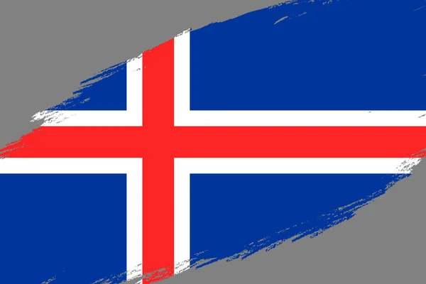 Pincel Fondo Con Bandera Islandia Estilo Grunge — Archivo Imágenes Vectoriales