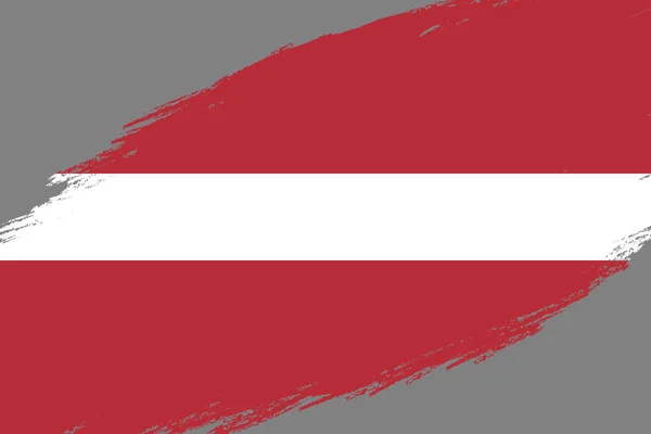 Letonya Bayrağı Ile Grunge Fırça Konturu Arka Plan Tarz — Stok Vektör