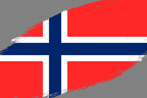 Pincel Fondo Con Bandera Noruega Estilo Grunge — Archivo Imágenes Vectoriales