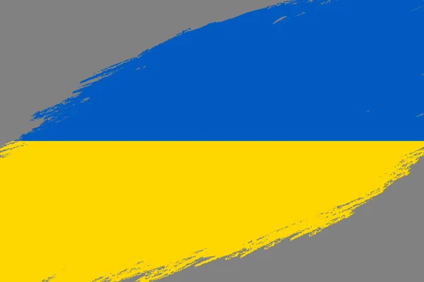 Pinselstrich Hintergrund Mit Grunge Stil Flagge Der Ukraine — Stockvektor