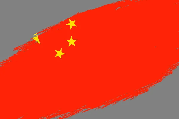 Borstel Beroerte Achtergrond Met Grunge Stijl Van Vlag Van China — Stockvector