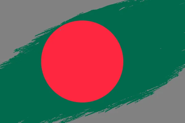 Ecset Ecsetvonás Háttér Grunge Stílusú Banglades Zászlaja — Stock Vector