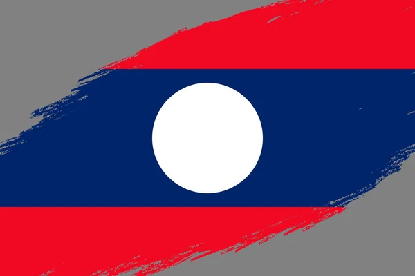 Borstel Beroerte Achtergrond Met Grunge Stijl Van Vlag Van Laos — Stockvector