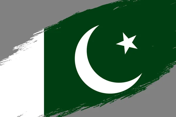 Fond Coup Pinceau Avec Drapeau Style Grunge Pakistan — Image vectorielle