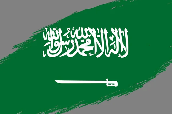 Pincel Fondo Con Bandera Arabia Saudita Estilo Grunge — Archivo Imágenes Vectoriales